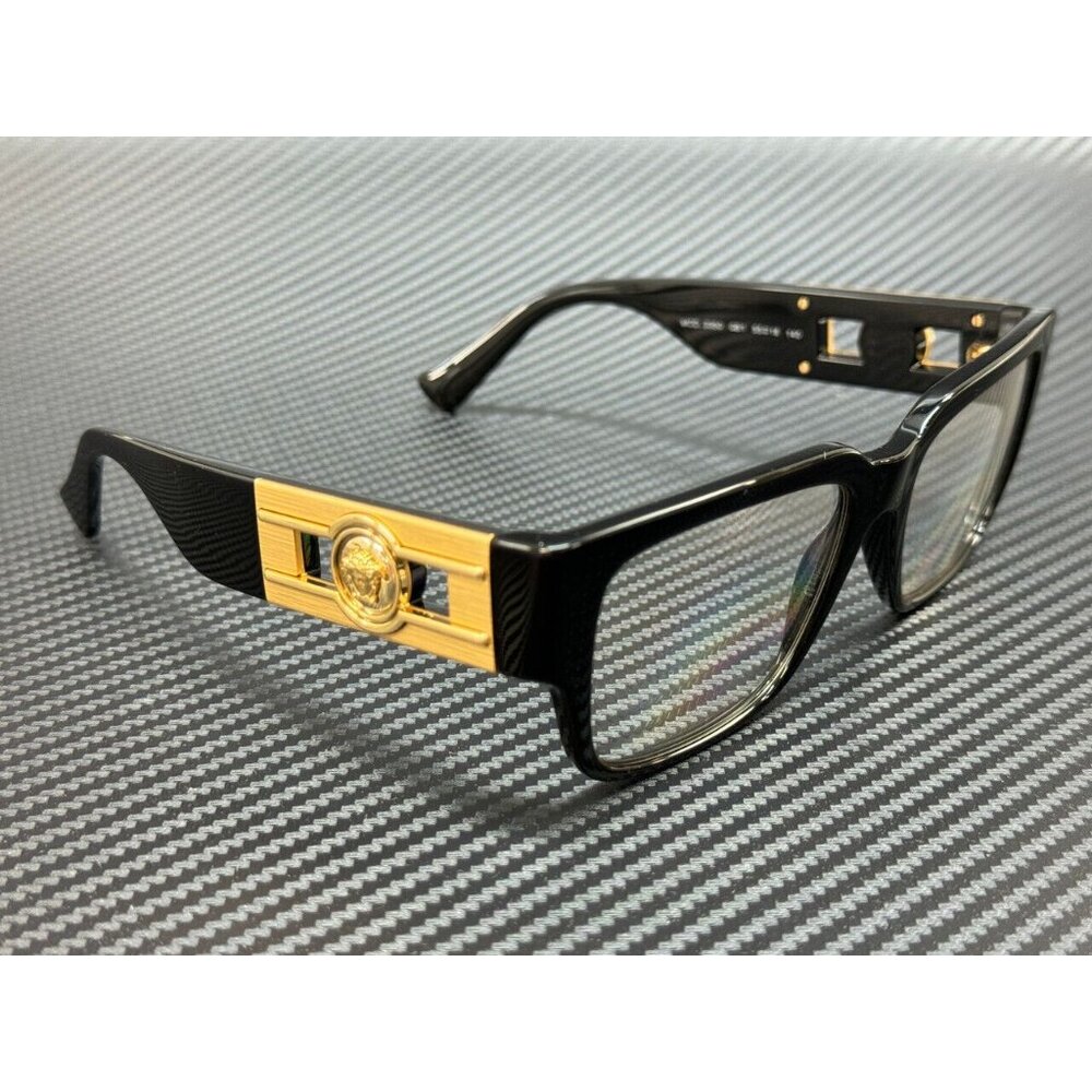 Versace Gold Black 53mm Eyeglasses New